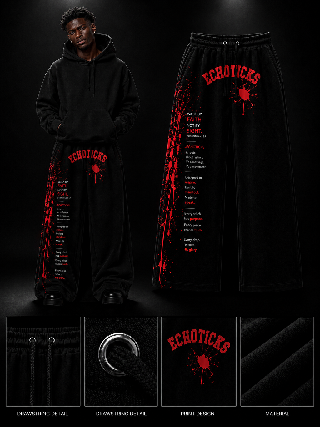 ECHOTICKS Graphic pants