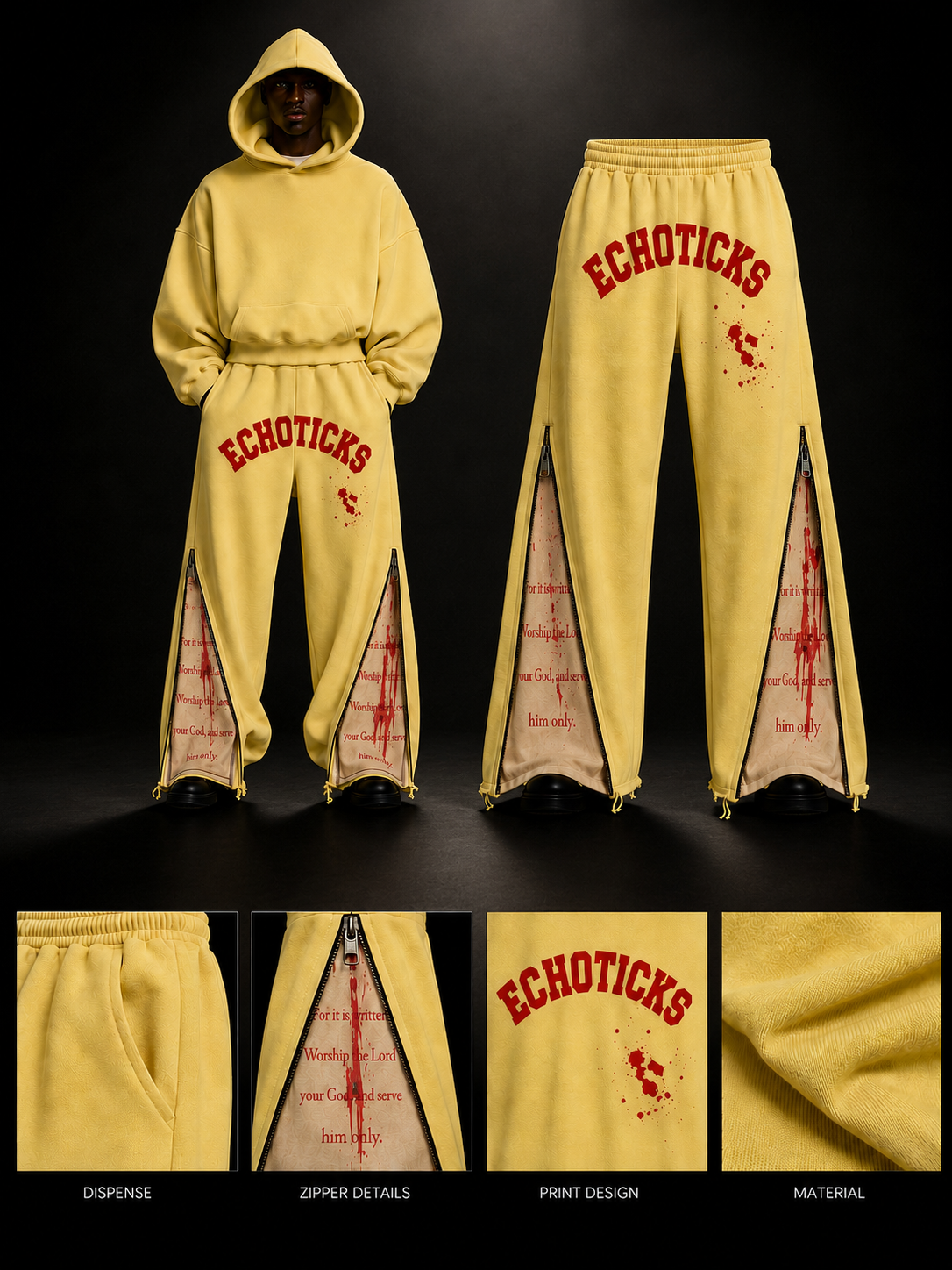 Echoticks Signature Zipper Streetwear pants