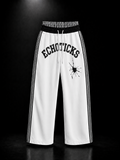 ECHOTICKS Modern Wide-Leg Sweatpants with Double Waistband - White