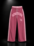 ECHOTICKS Modern Wide-Leg Sweatpants with Double Waistband - pink