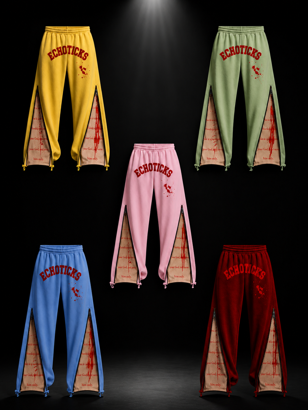 Echoticks Signature Zipper Streetwear pants